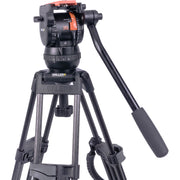 Miller Versa CXV2 Head, 75 Sprinter II 2-Stage Carbon Fiber Tripod, Mid-Level Spreader, Rubber Feet & Soft Case Kit