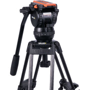 Miller Versa CXV2 Head, 75 Sprinter II 2-Stage Carbon Fiber Tripod, Mid-Level Spreader, Rubber Feet & Soft Case Kit