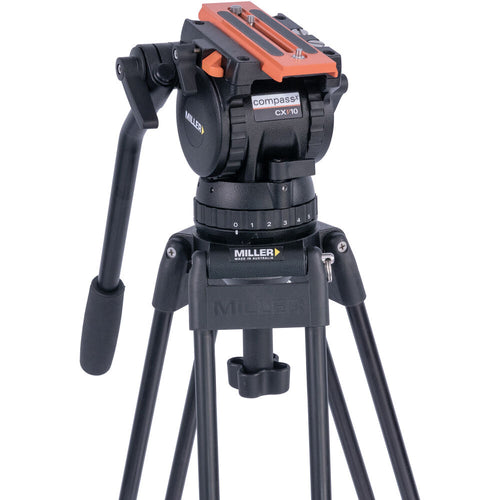 Miller Versa CXV10 Head, Toggle 2-Stage Tripod, Mid-Level Spreader, Rubber Feet & Soft Case Kit