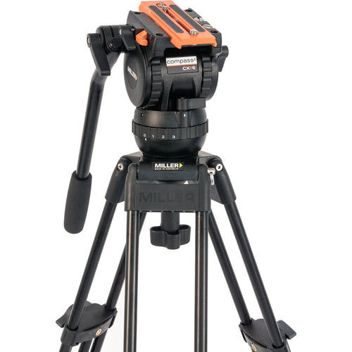 Miller Versa CXV6 Head, Toggle 2-Stage Alloy Tripod, Mid-Level Spreader, Rubber Feet & Soft Case Kit