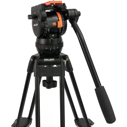 Miller Versa CXV6 Head, Toggle 2-Stage Alloy Tripod, Mid-Level Spreader, Rubber Feet & Soft Case Kit