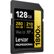 Lexar Professional Gold Series 128GB SDXC UHS-II 280MB/s Memory Card - V60