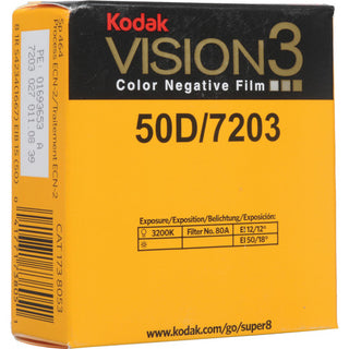 Kodak Film VISION3 50D Color Negative Film #7203 (Super 8, 50' Roll)