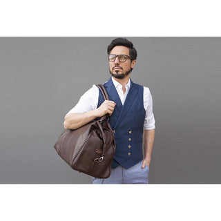 Barber Shop Duffle Camera Bag "Cesar Cut" - Brown