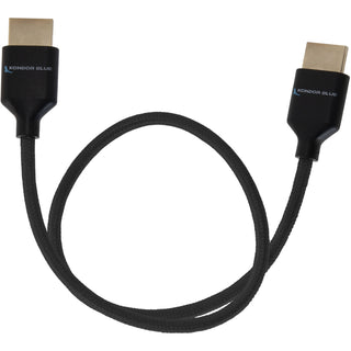 Kondor Blue Black 8K HDMI 2.1 - 43cm (17") Braided Cable For On-Camera Monitors Black