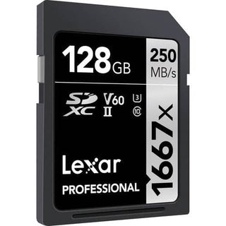 Lexar Professional Silver 128GB SDXC UHS-II 250MB/s Memory Card - V60