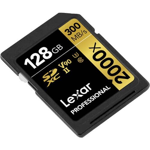 Lexar Professional Gold 128GB SDXC UHS-II 300MB/s Memory Card - V90