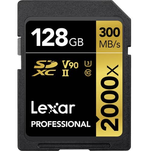 Lexar Professional Gold 128GB SDXC UHS-II 300MB/s Memory Card - V90